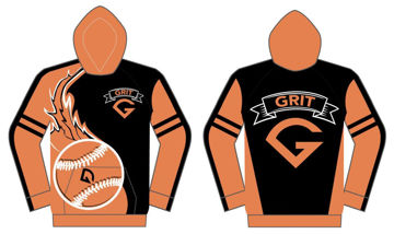 Picture of 2024 SUBLIMATED BASEBALL ORANGE   LONG SLEEVE HOODIE