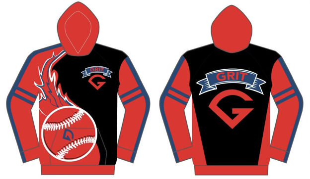 Picture of 2024 SUBLIMATED BASEBALL RED LONG SLEEVE HOODIE